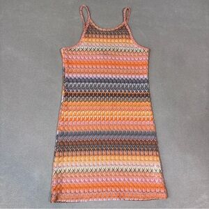 Topshop Crochet Women’s Orange Shell Mini Dress Size 4 EUC